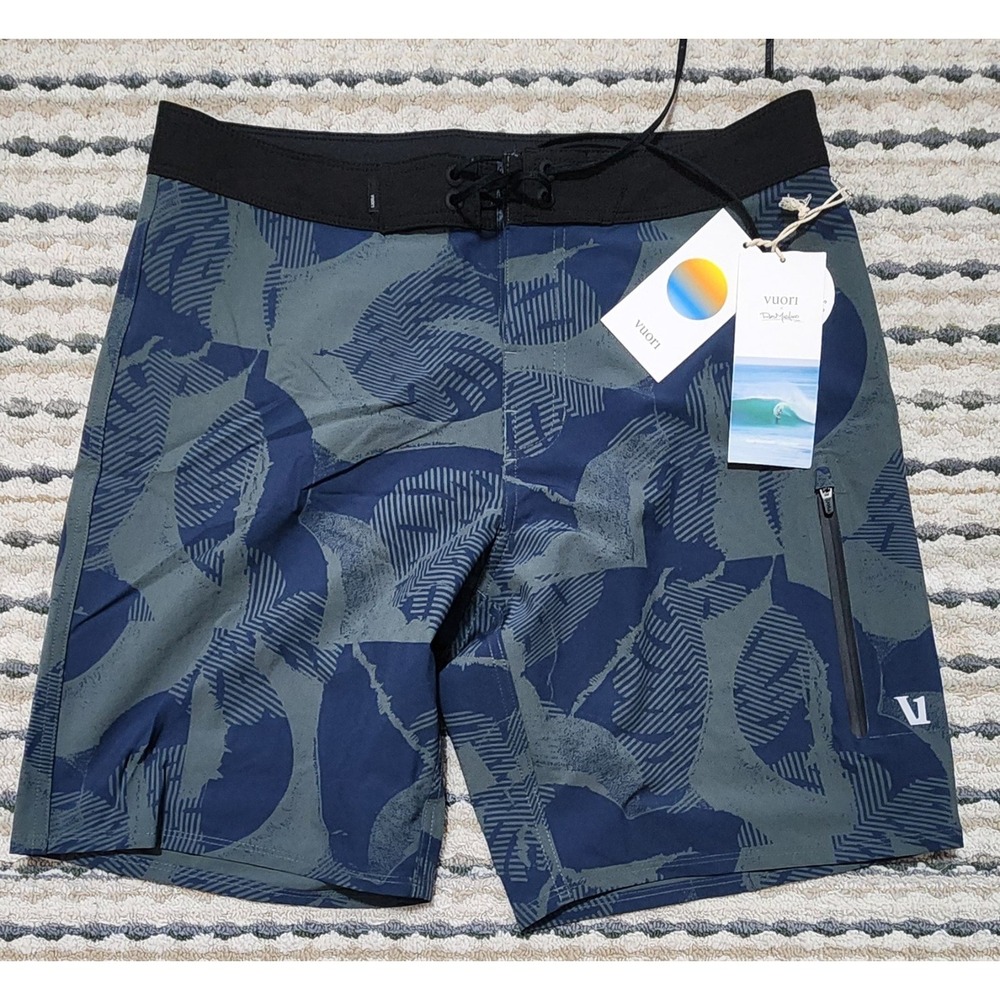 NWT $89 Vuori Infinity Boardshort Rob Machado Coll Smoked Beryl Deco Size 30
